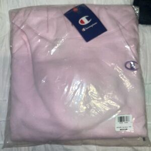 Champion pastel pink hoodie with purple logo brand new with tags